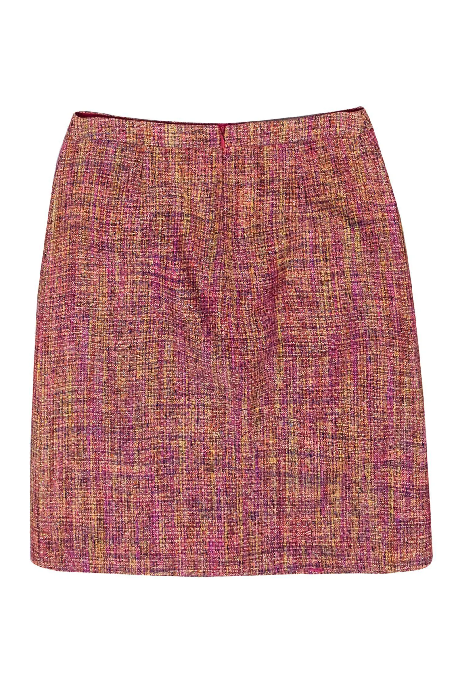 BCBG Max Azria - Multicolored Metallic Tweed Vented Skirt Sz 4