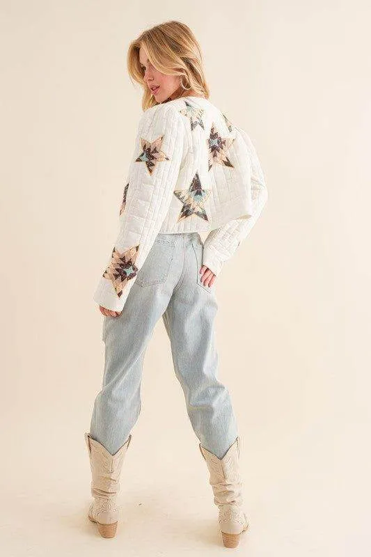 Blue B Quilted Multi Star Padded Western Jacket