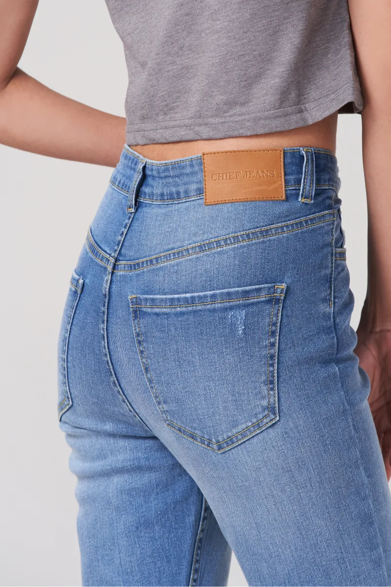 Blue Straight Slim Fit Women Jeans