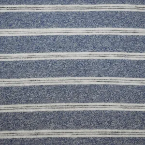 Blue-White Poly Stretch Spandex Stripe Printed Jersey Knit Fabric