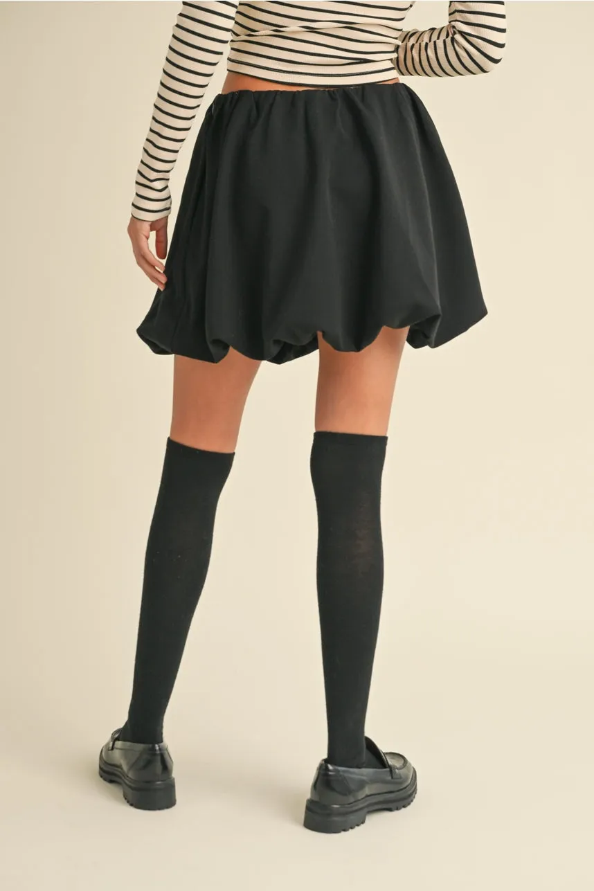 BUBBLE MINI SKIRT - BLACK