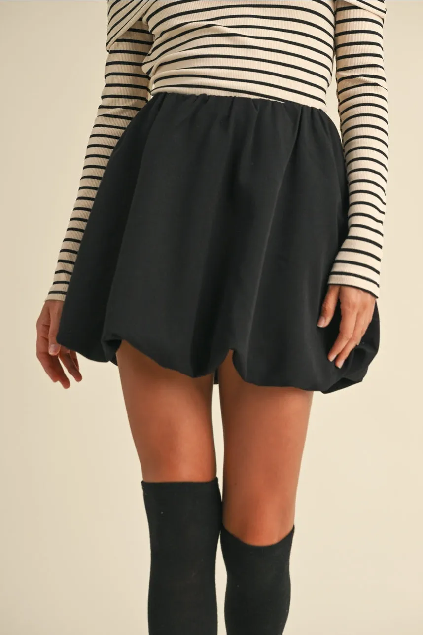 BUBBLE MINI SKIRT - BLACK
