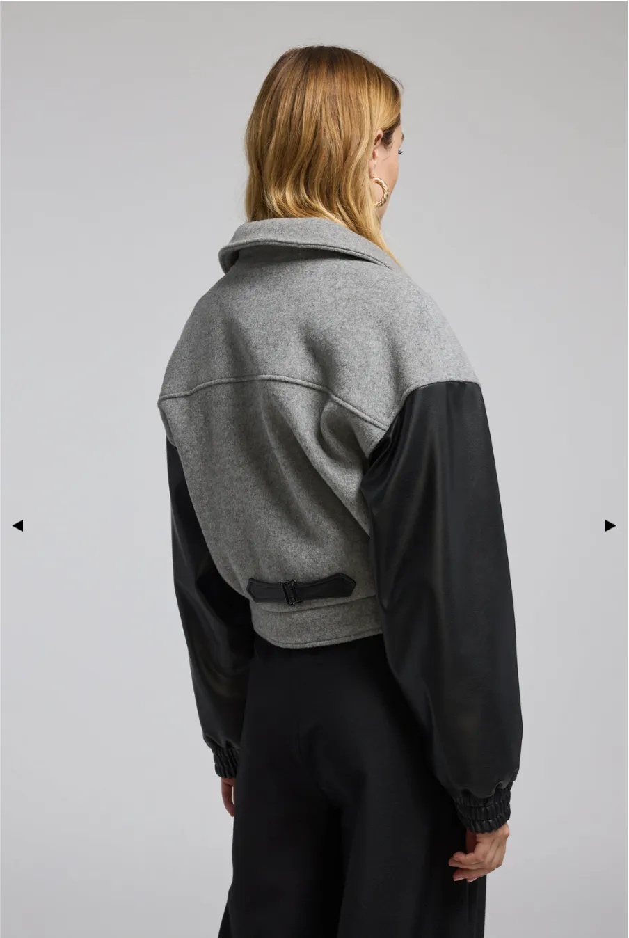 Caspian Wool Vegan Leather Combo Bomber