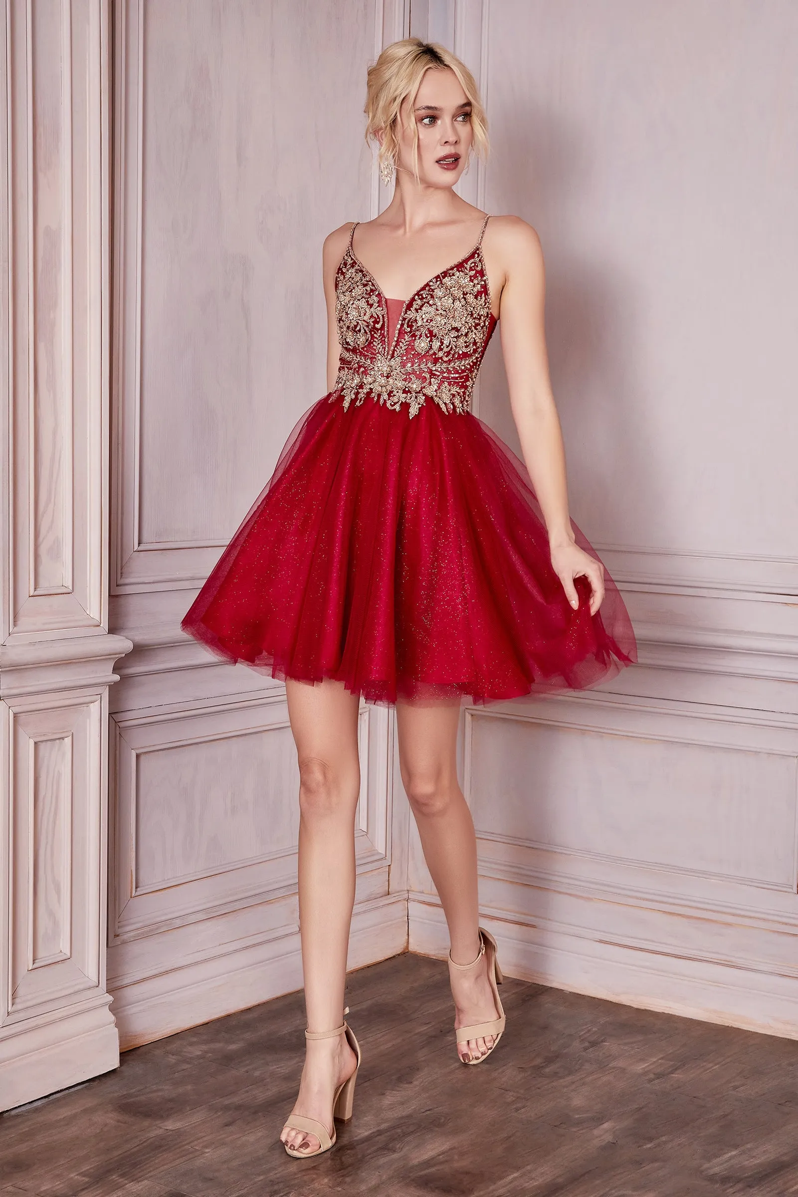 CINDERELLA DIVINE CD0190 Short A-Line Cocktail Dress