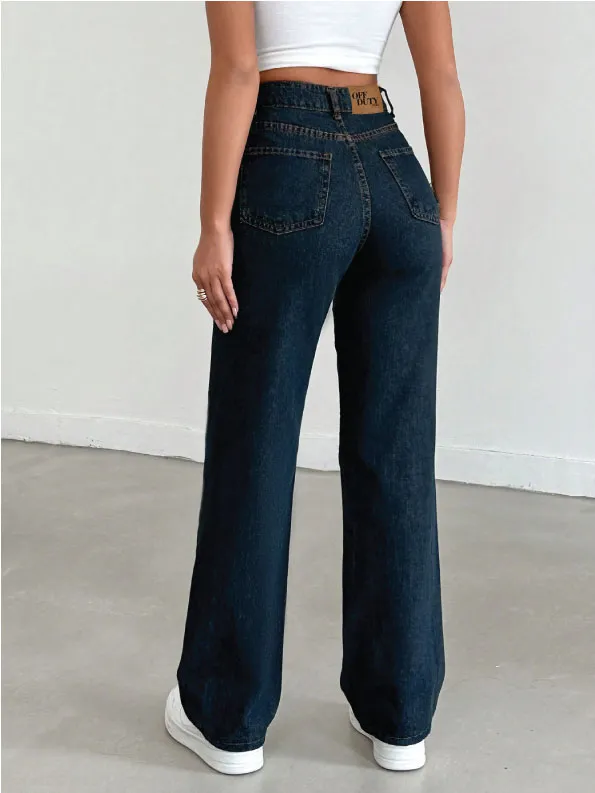 Cosmic Blue Dad Fit Straight Jeans