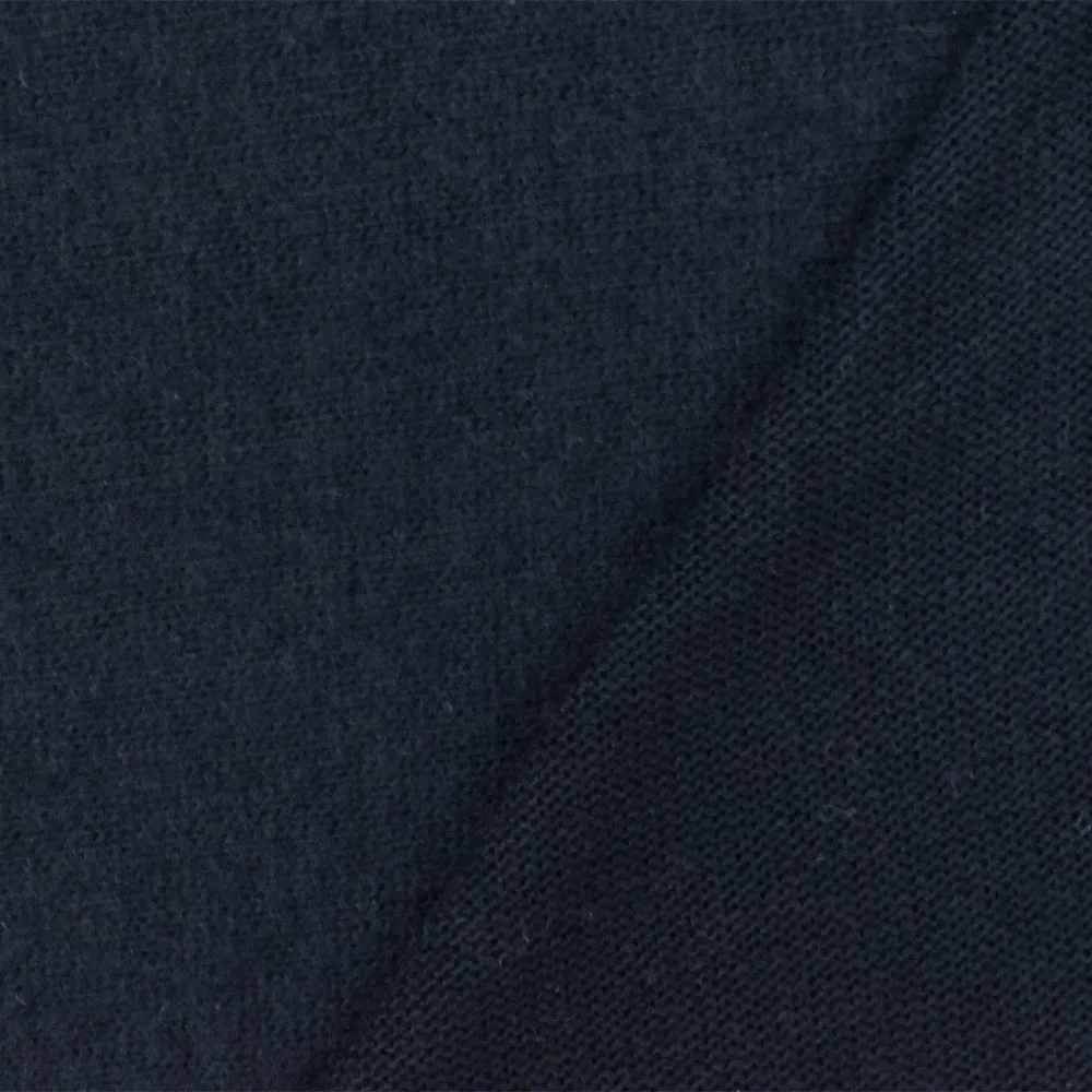 Deep Navy Solid Stretch Brushed Jersey Knit Fabric