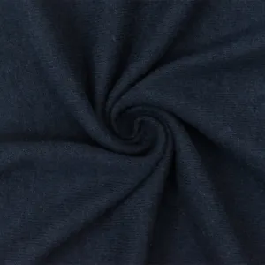 Deep Navy Solid Stretch Brushed Jersey Knit Fabric