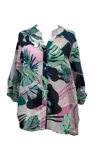 Deia Linen Shirt Leaf