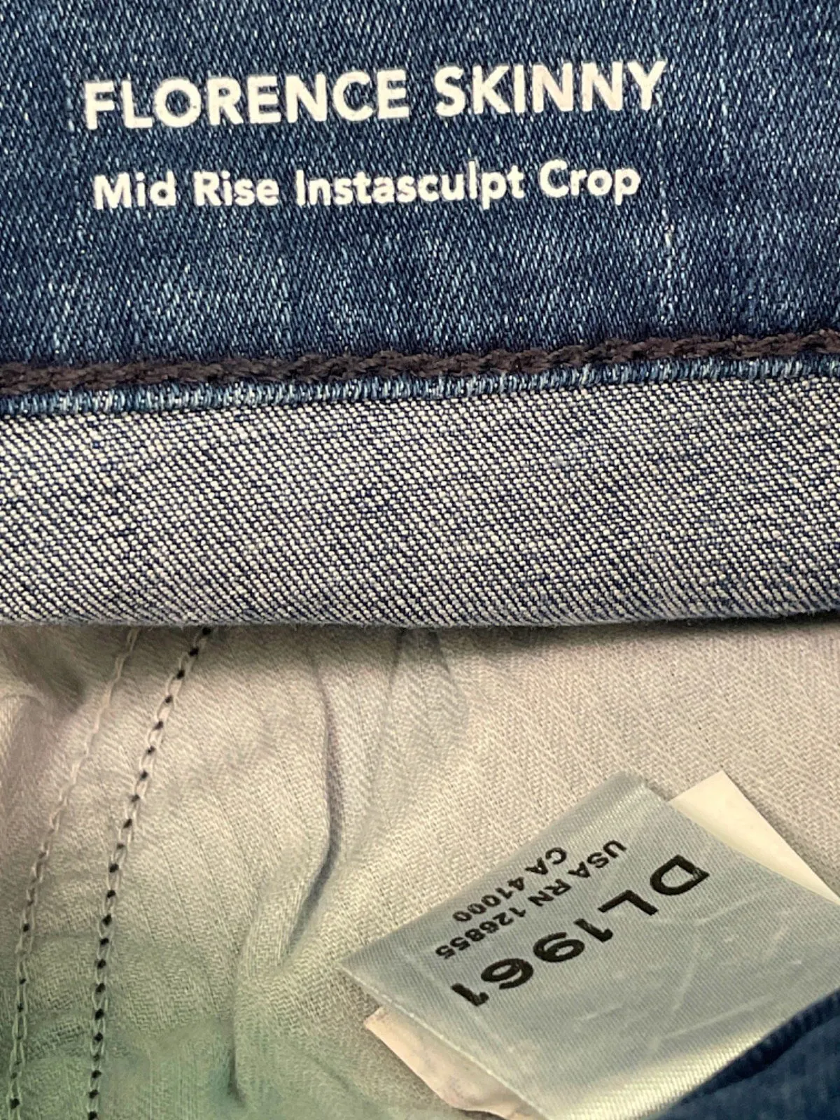 DL1961 Blue Florence Skinny Mid Rise Instasculpt Crop Jeans W29
