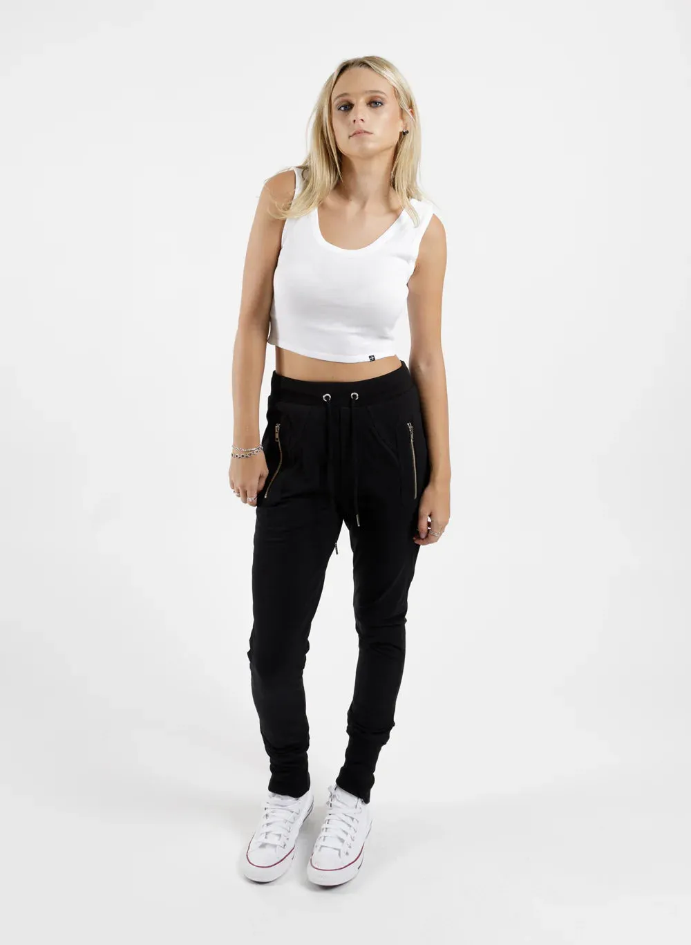Federation Escape Trackies Silver Zips Black/Silver