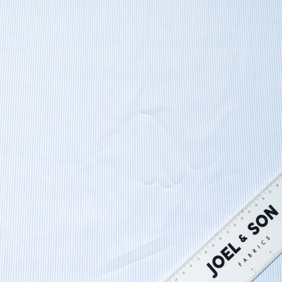 Fine Blue Pinstripe Pure Shirting Cotton