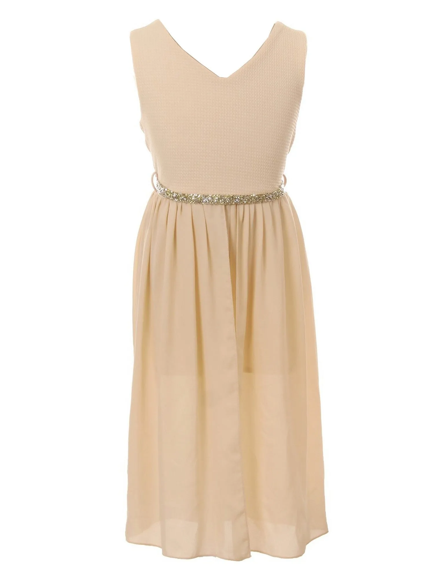 Girls Multi Colors Stone Belt Special Occasion Jumpsuit Dress 4-14