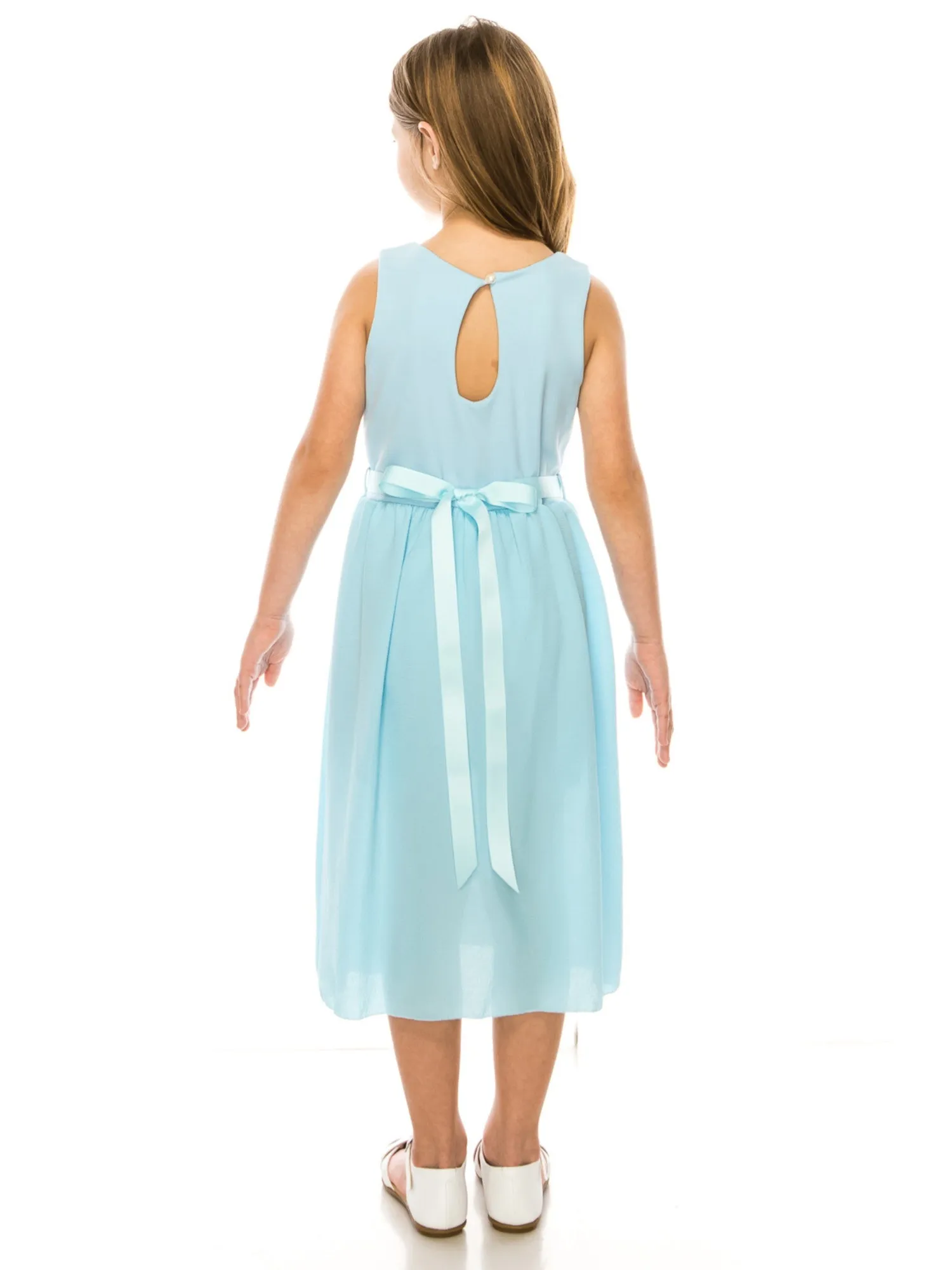 Girls Multi Colors Stone Belt Special Occasion Jumpsuit Dress 4-14