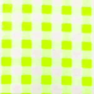 Highlight Yellow-White Plaid Print Stretch Polyester Brush Jersey Knit Fabric
