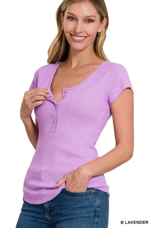 Iris Baby Waffle Sleeve Top
