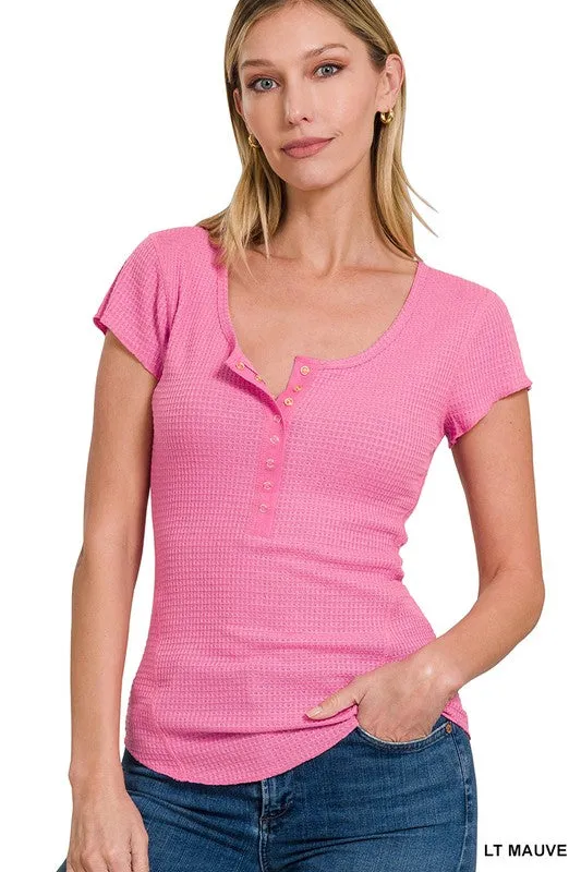 Iris Baby Waffle Sleeve Top