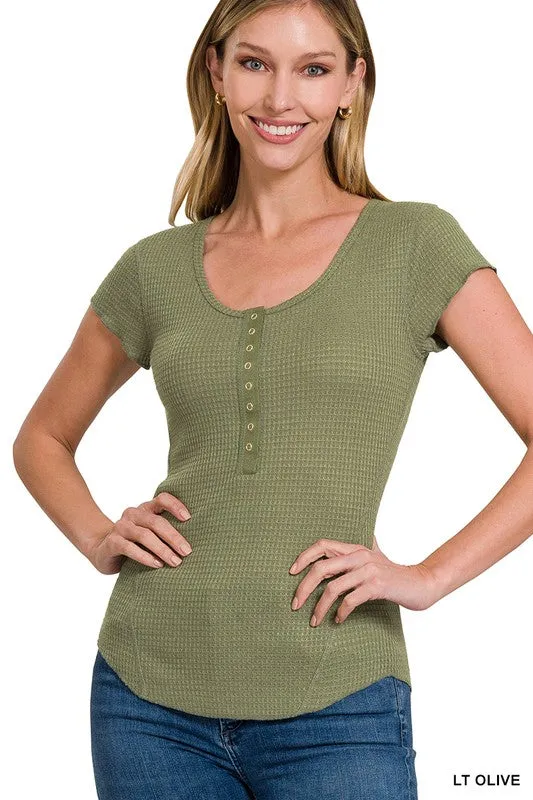 Iris Baby Waffle Sleeve Top
