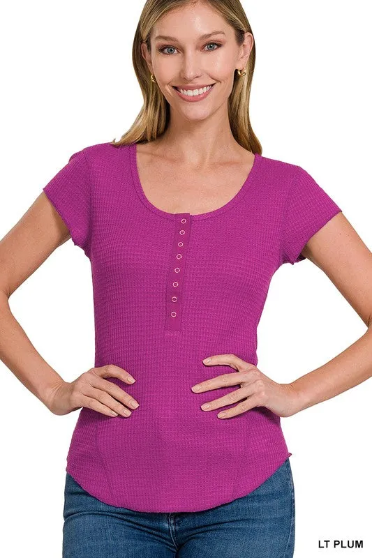 Iris Baby Waffle Sleeve Top