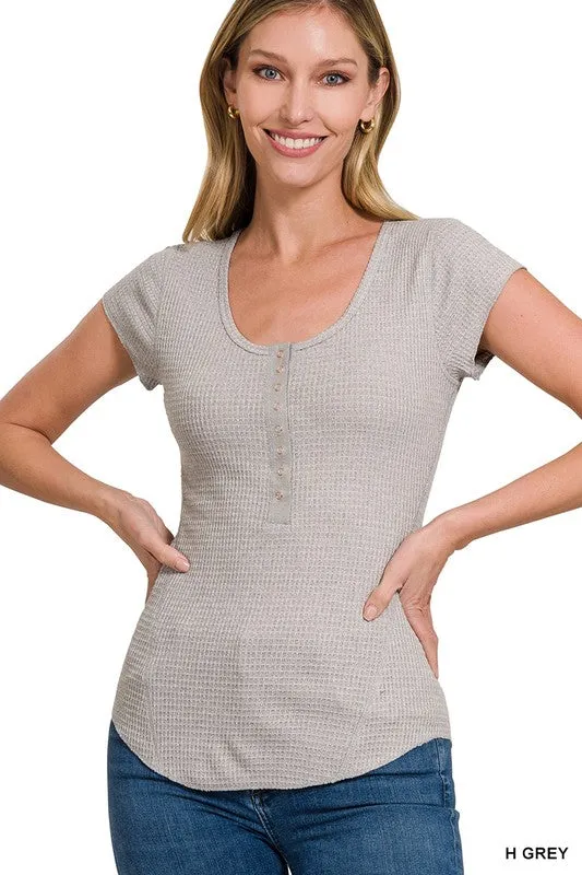 Iris Baby Waffle Sleeve Top