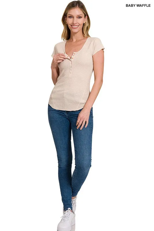 Iris Baby Waffle Sleeve Top