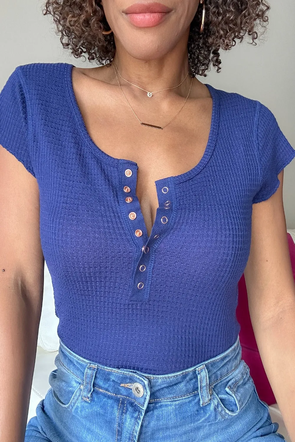 Iris Baby Waffle Sleeve Top