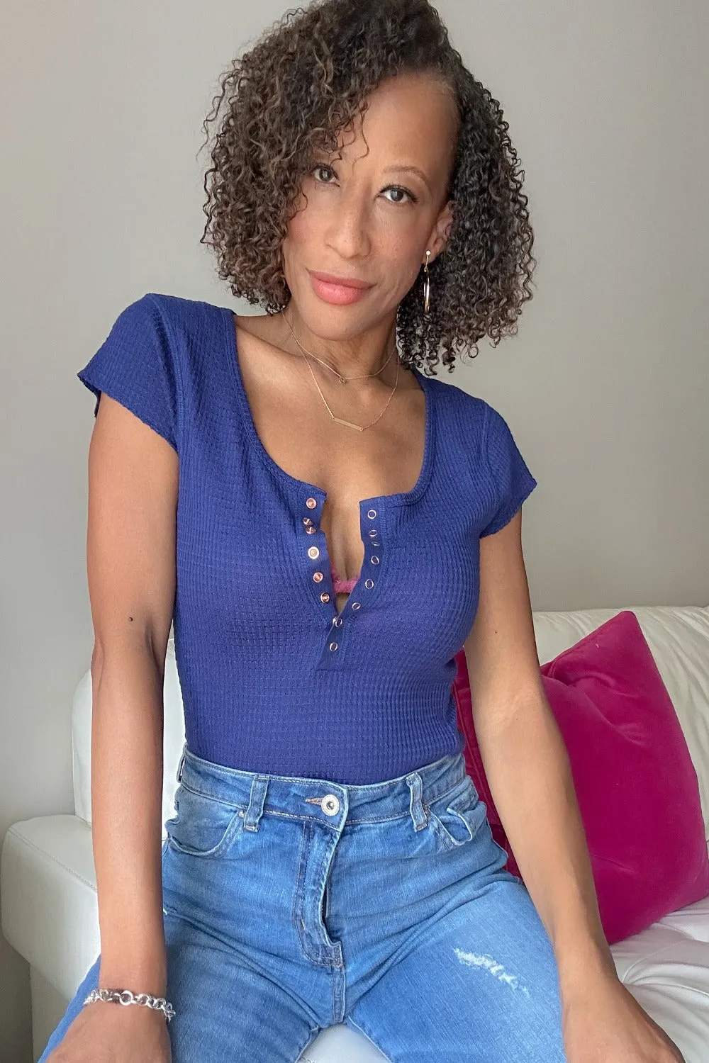 Iris Baby Waffle Sleeve Top