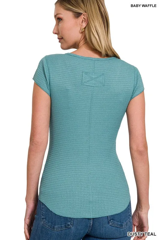 Iris Baby Waffle Sleeve Top
