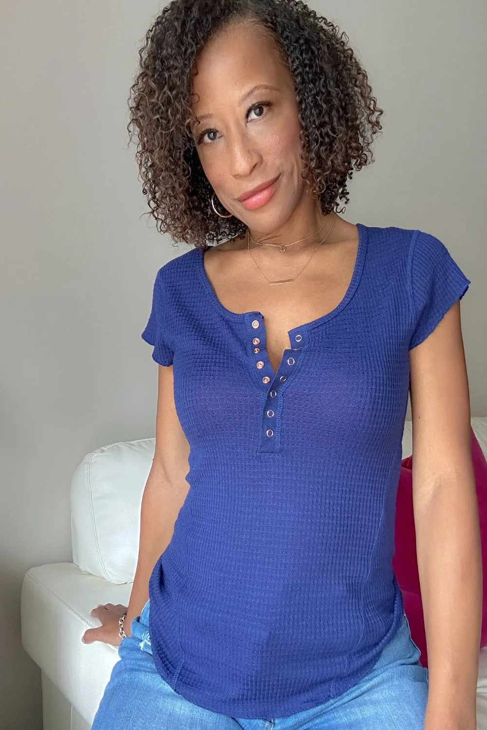 Iris Baby Waffle Sleeve Top