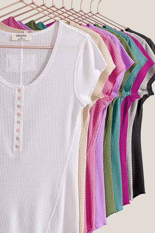 Iris Baby Waffle Sleeve Top