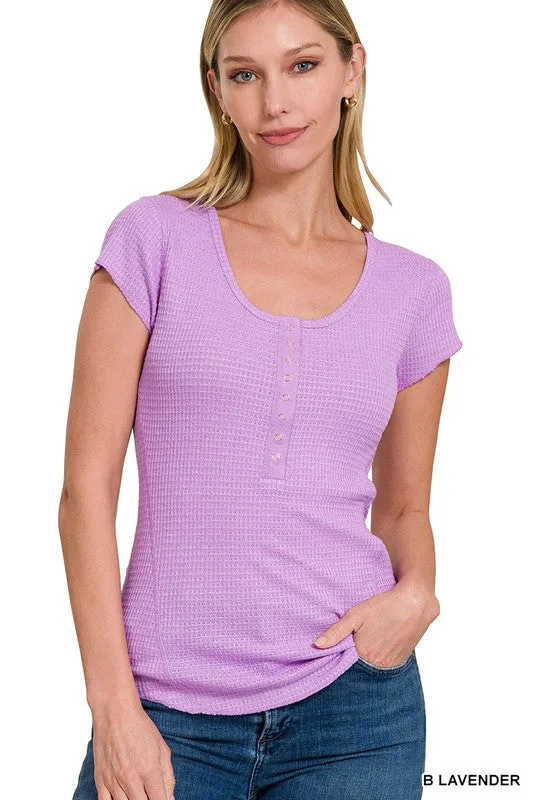Iris Baby Waffle Sleeve Top