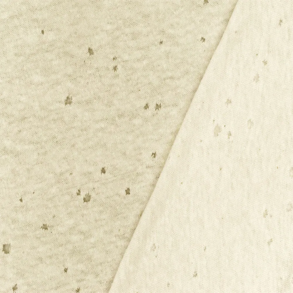 Ivory Distress Cut Hemp Organic Cotton Jersey Knit Fabric