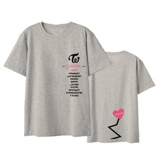 Kpop TWICE SIGNAL Album Shirts K-POP  Tops T-shirt DX440