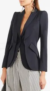 Layered Grain de Poudre Blazer