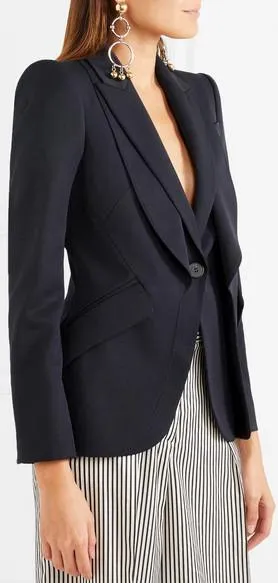 Layered Grain de Poudre Blazer