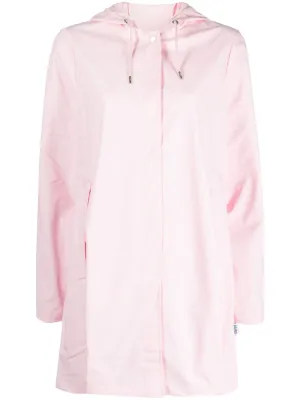 logo-tag drawstring-hood coat