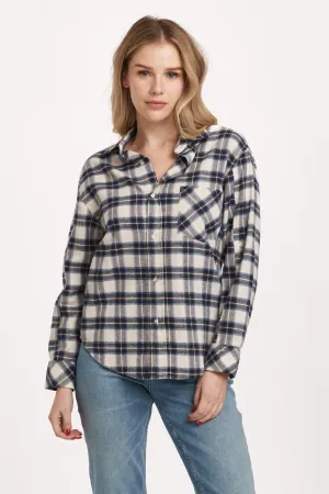 LOLA BUTTON DOWN LONG SLEEVE BOYFRIEND FIT SHIRT COZY NIGHT