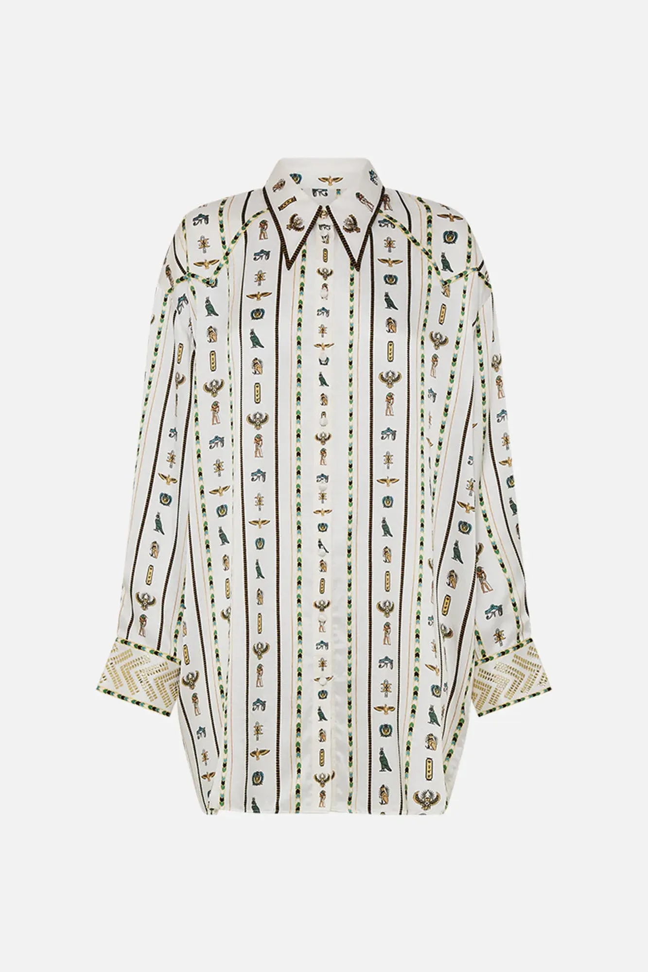 Long Line Shirt With Yoke And Button Detail Valley Of The Queens