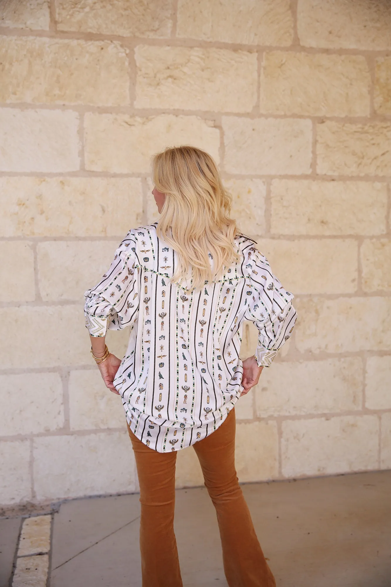 Long Line Shirt With Yoke And Button Detail Valley Of The Queens