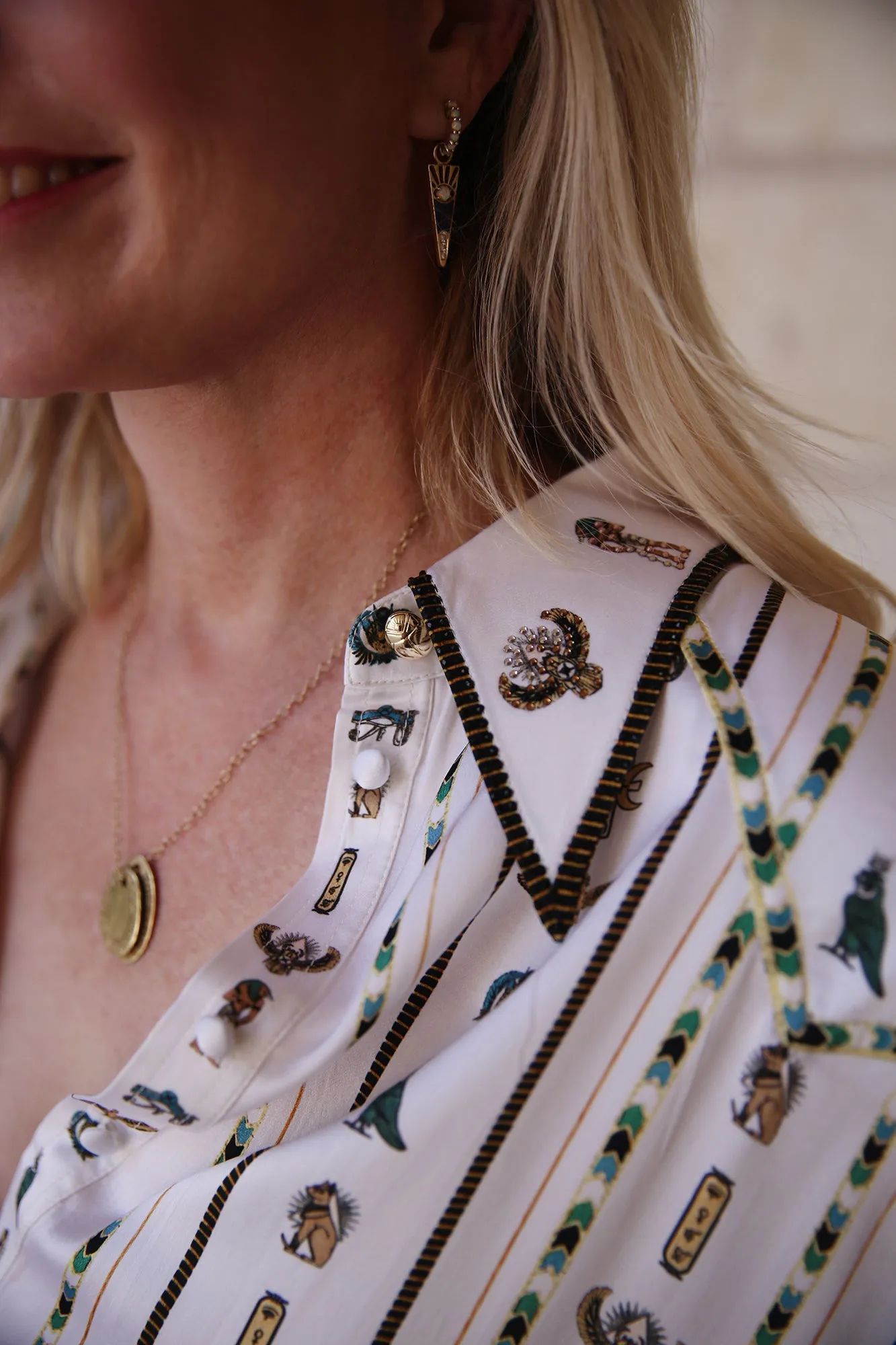 Long Line Shirt With Yoke And Button Detail Valley Of The Queens