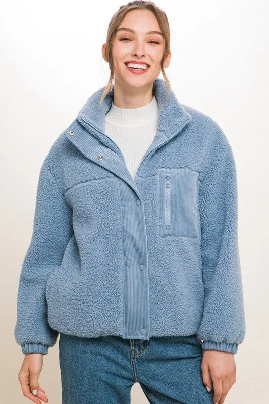 Love Tree Sherpa Puffer Jacket