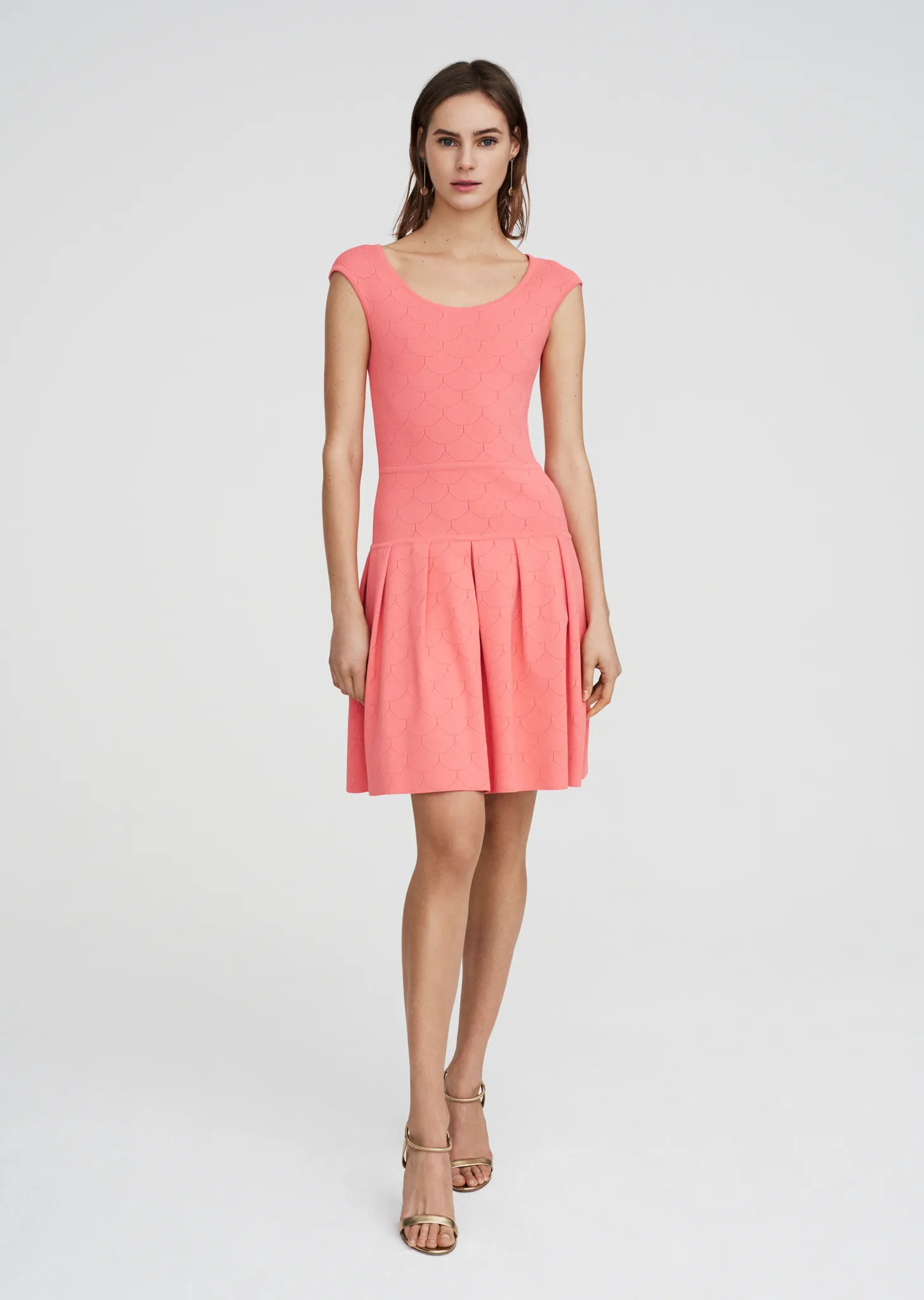 Maia - Drop Waist Dress with Laser Cut Scallop Design