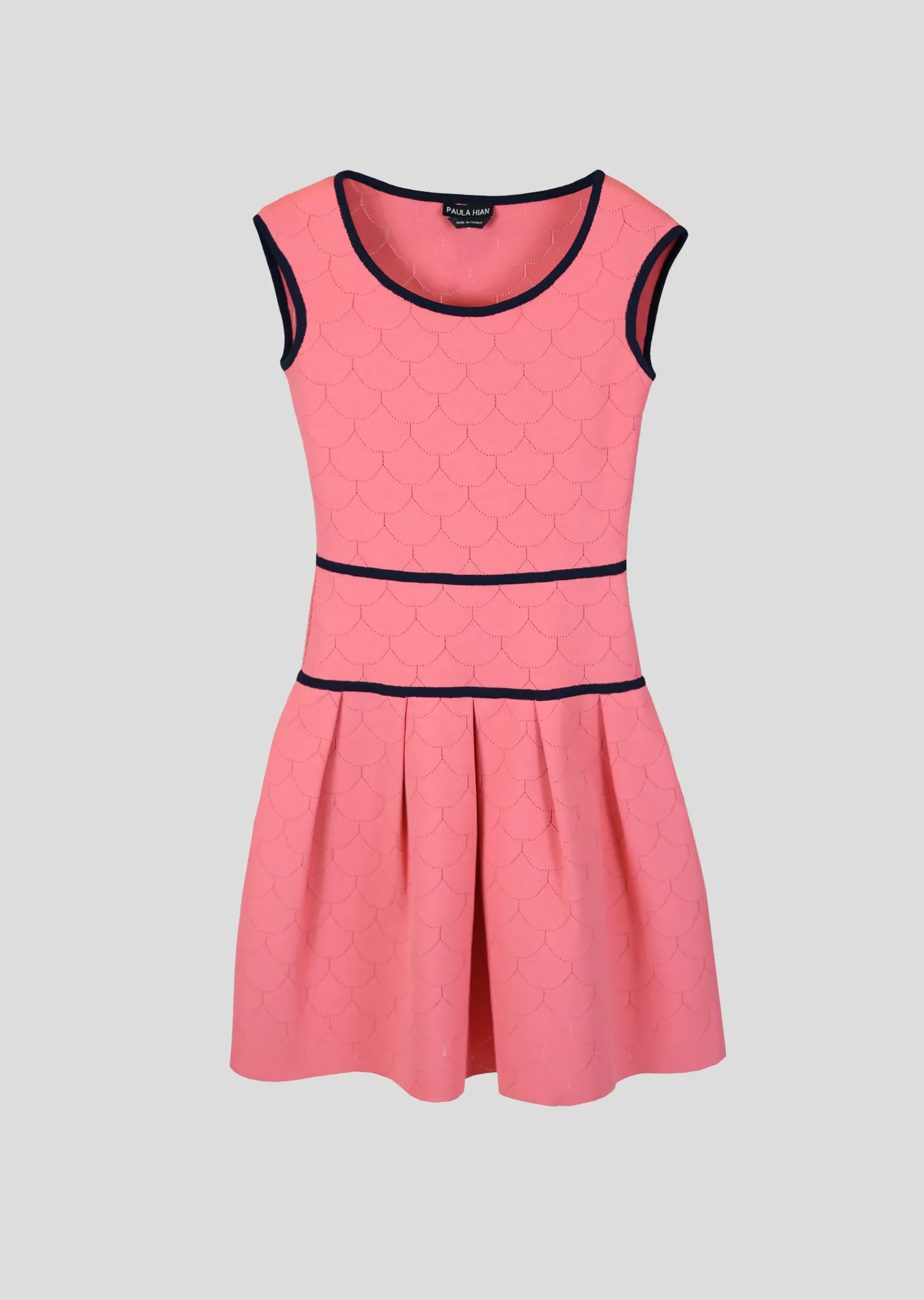 Maia - Drop Waist Dress with Laser Cut Scallop Design