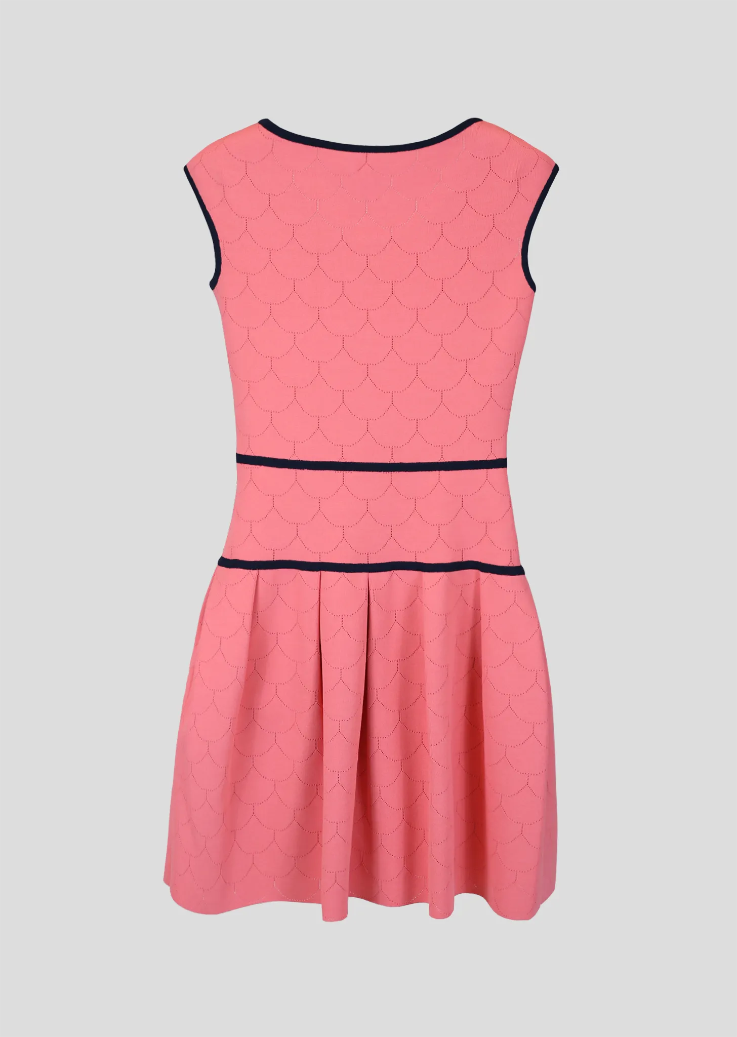Maia - Drop Waist Dress with Laser Cut Scallop Design
