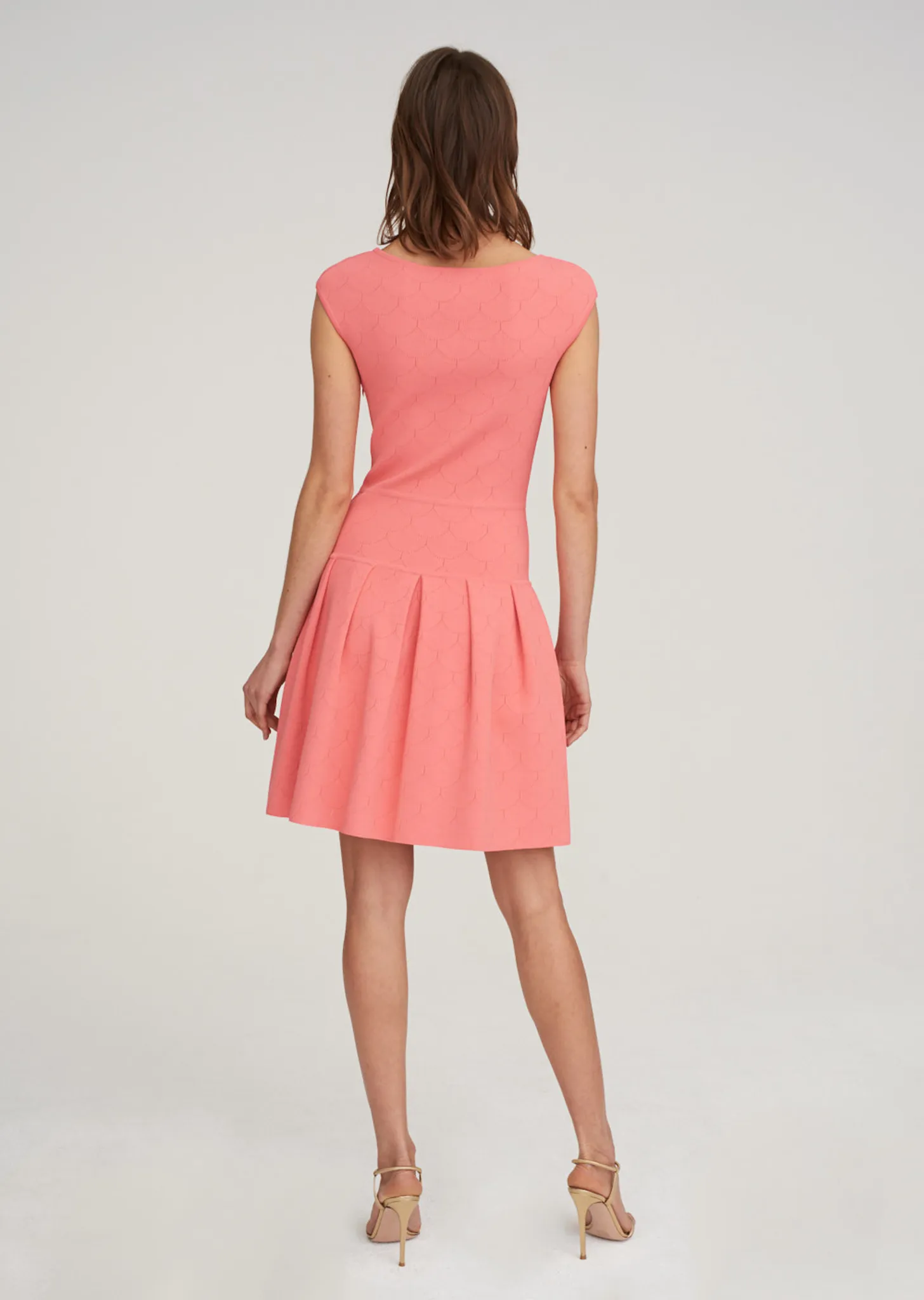 Maia - Drop Waist Dress with Laser Cut Scallop Design