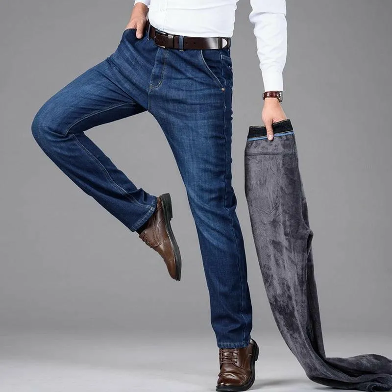 Men’s Stretch Denim Pants with Zipper Fly