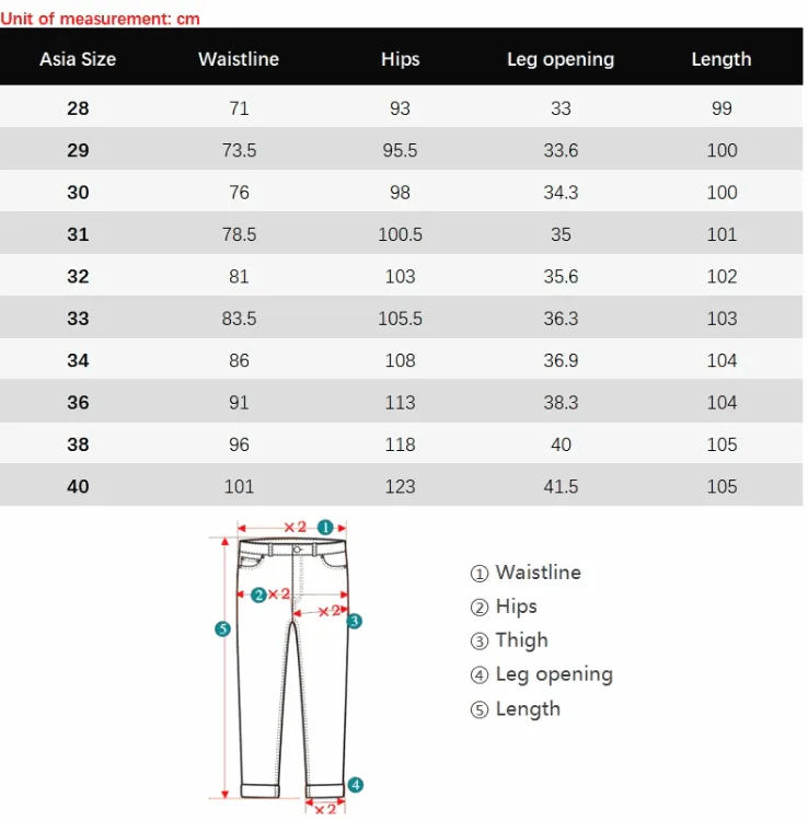 Men’s Stretch Denim Pants with Zipper Fly