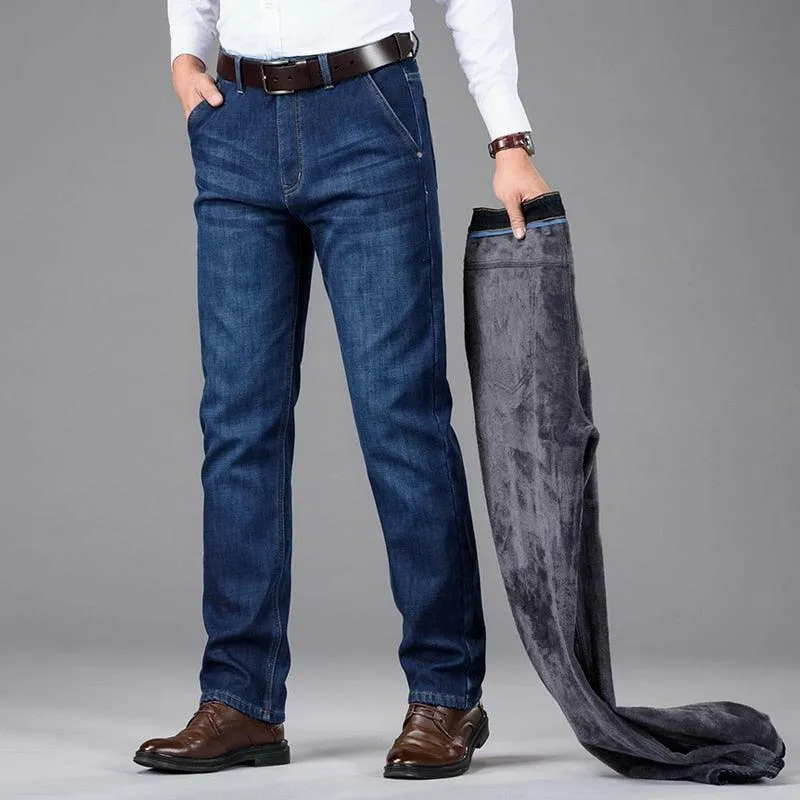 Men’s Stretch Denim Pants with Zipper Fly