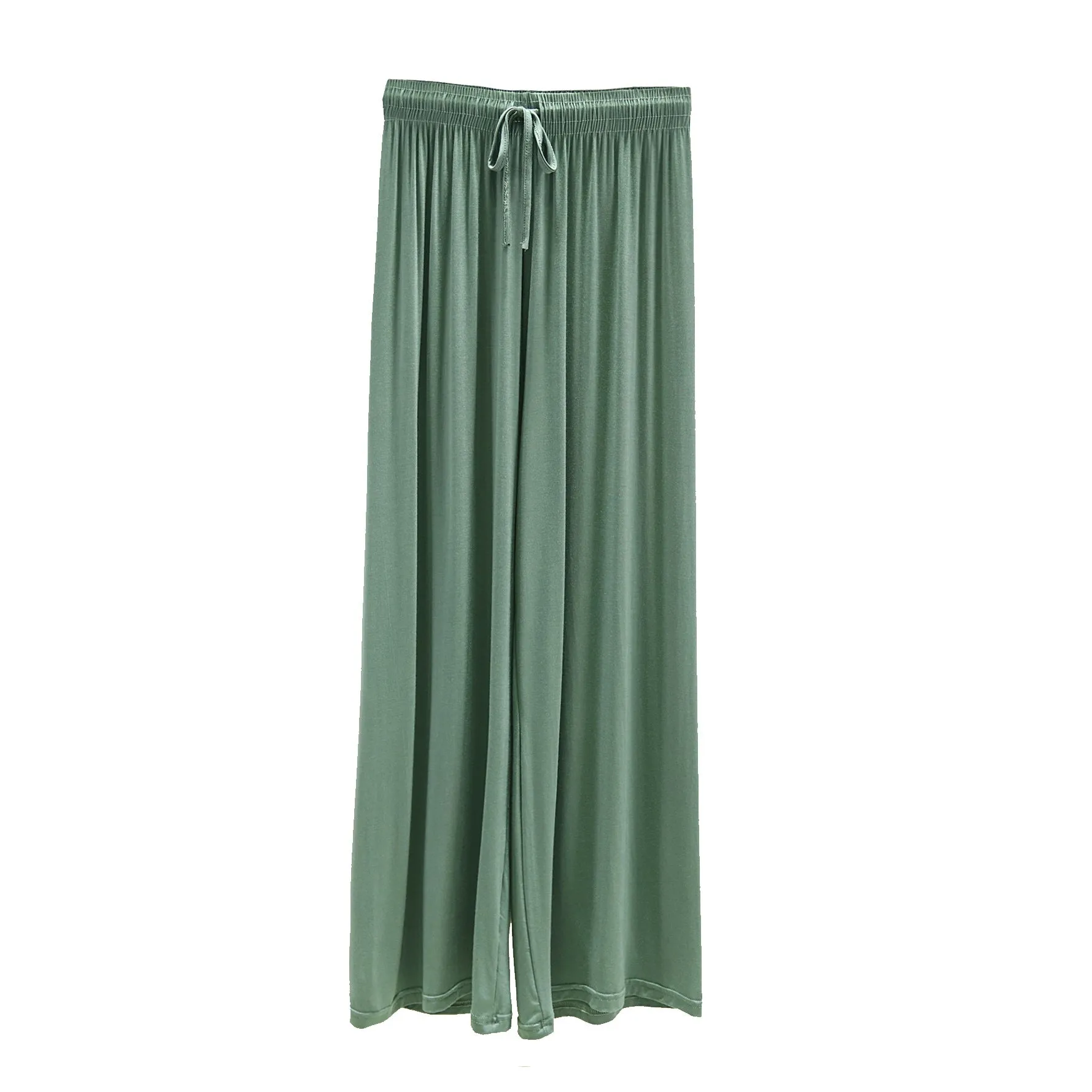 Modal Casual Women Plus Size High Waist Slim-Look Long All-Matching Drape Straight Wide Leg Pants
