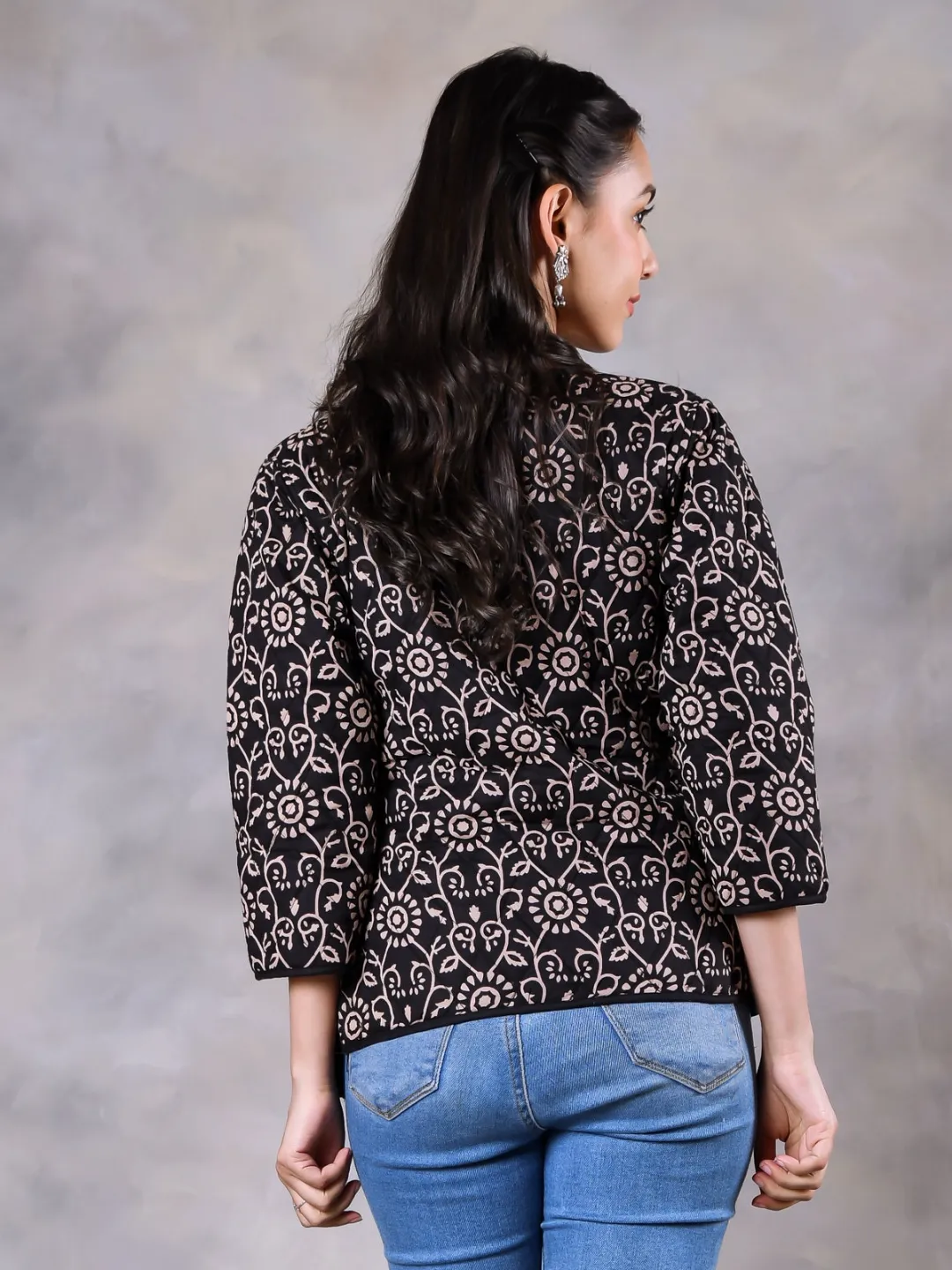 Morning Glory Black & White Quilted Jacket