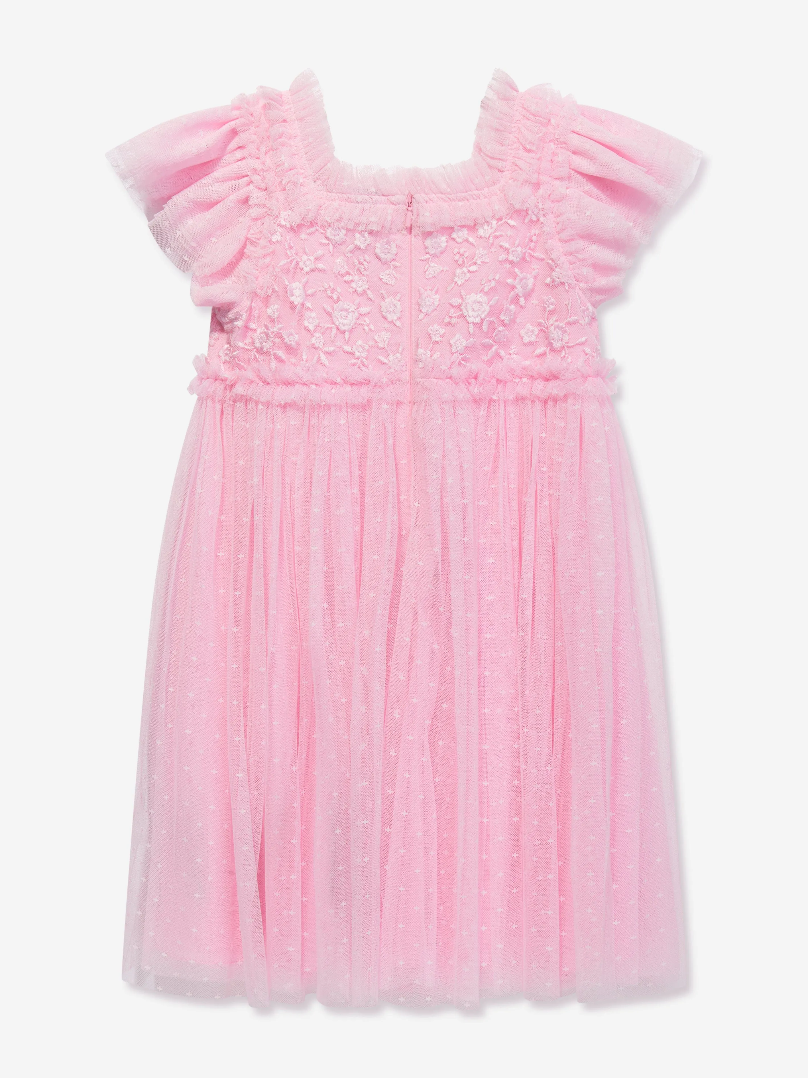 Needle & Thread Girls Midsummer Lace Bodice Dress in Pink